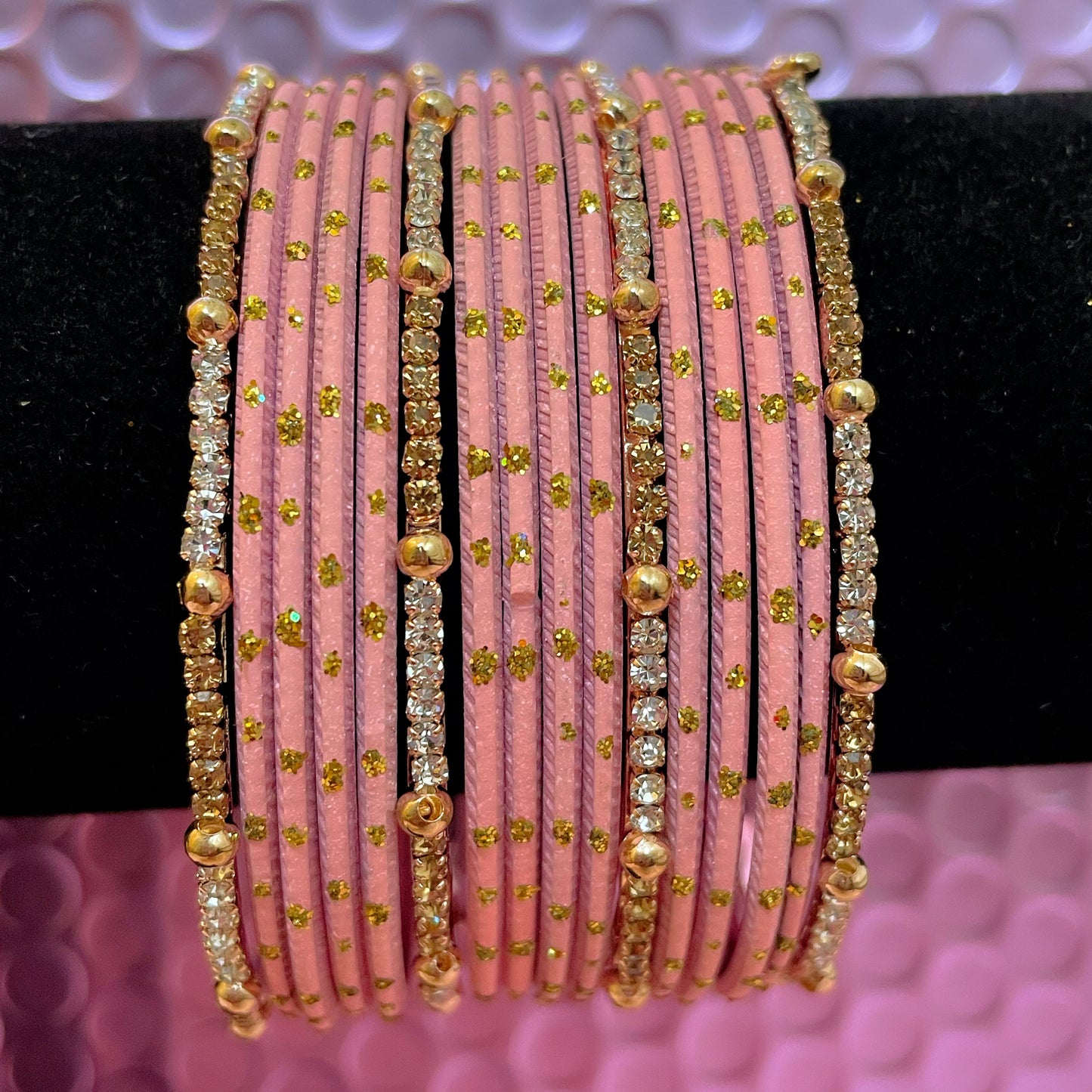 Zirconia Metal Bangles Set- Various Colours