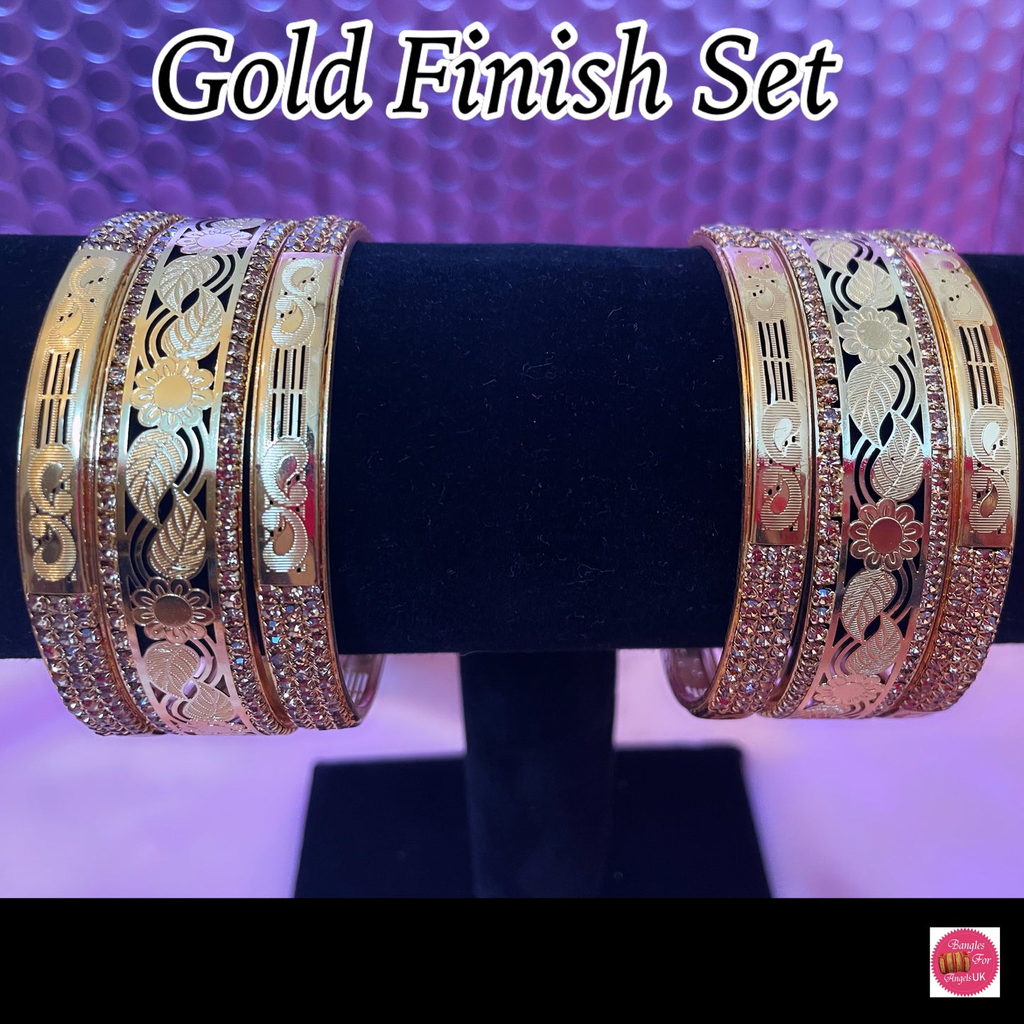 Gold Polish Metal Bangles Set