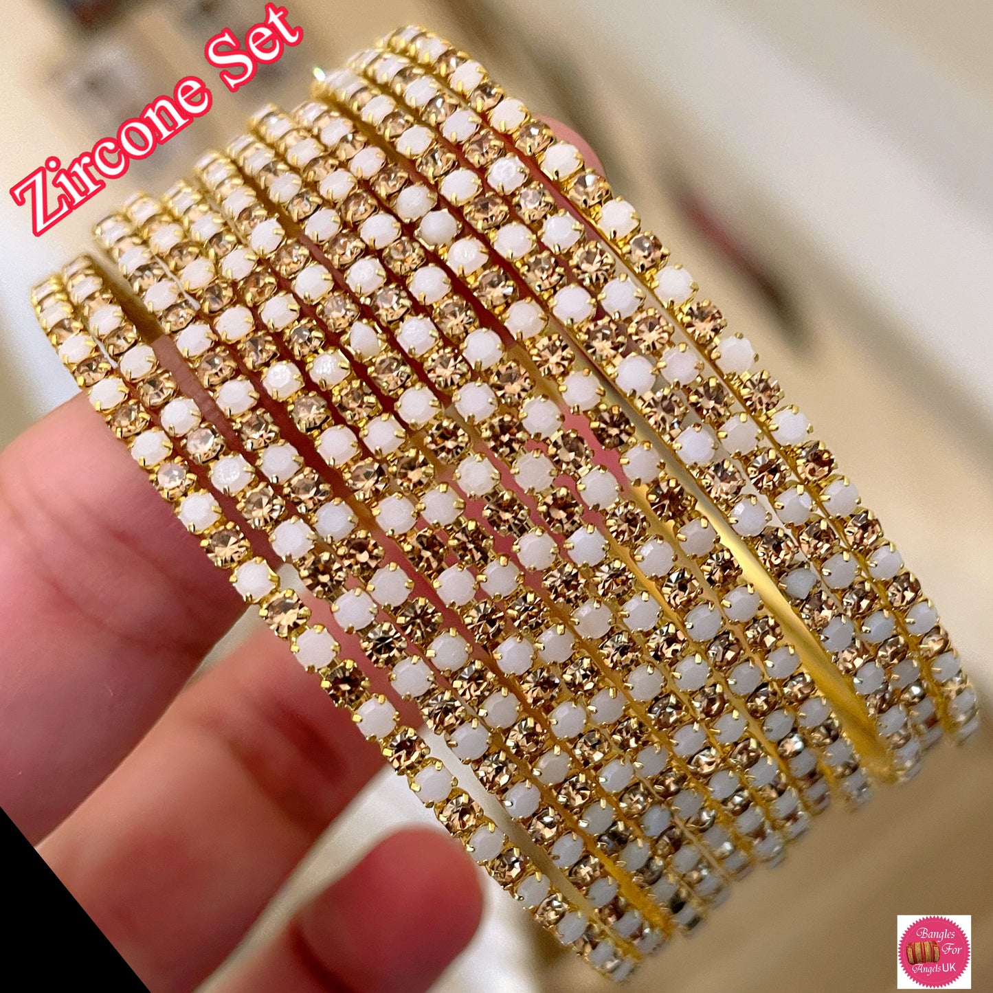 Zirconia Metal Bangles- Size 2.2