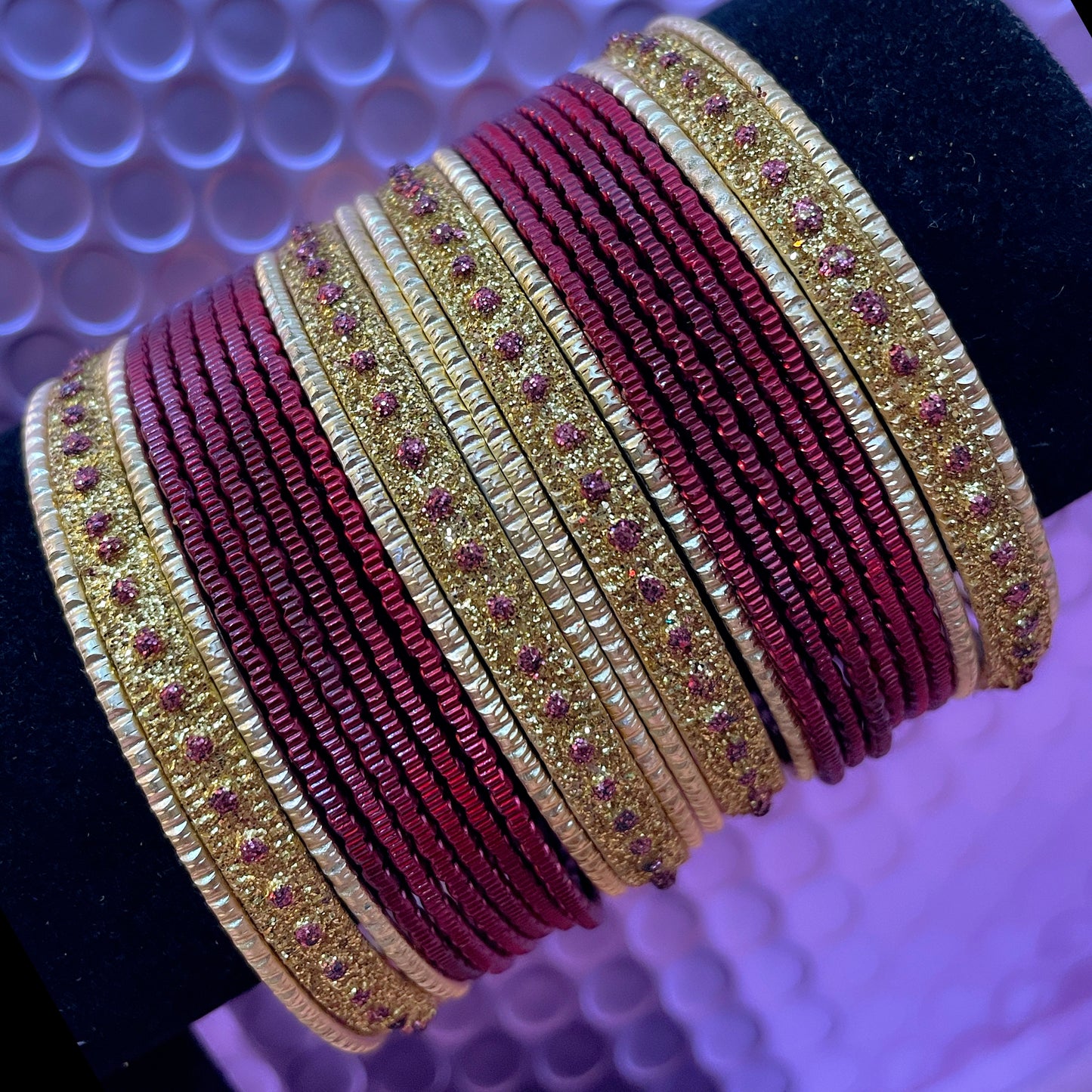 Various Colours Metal Bangles Sets- Size 2.4