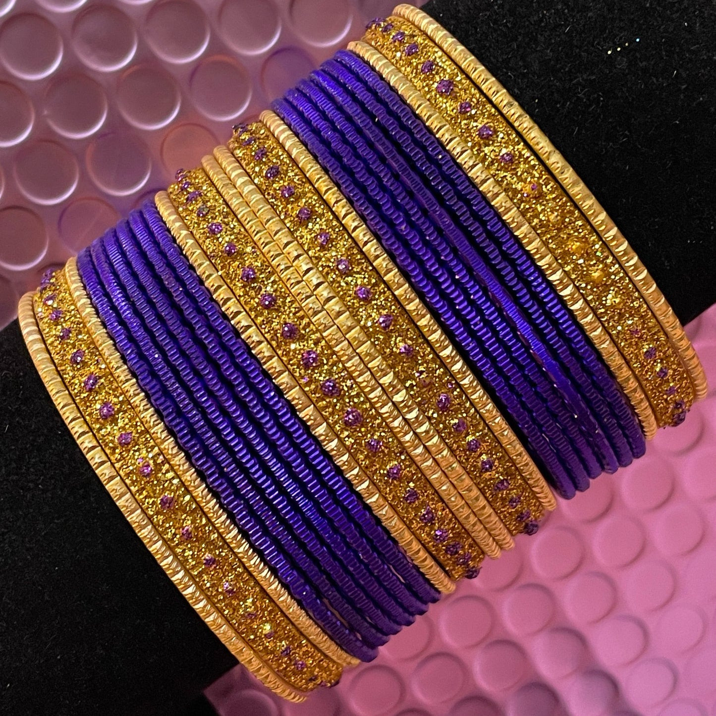 Various Colours Metal Bangles Sets- Size 2.4