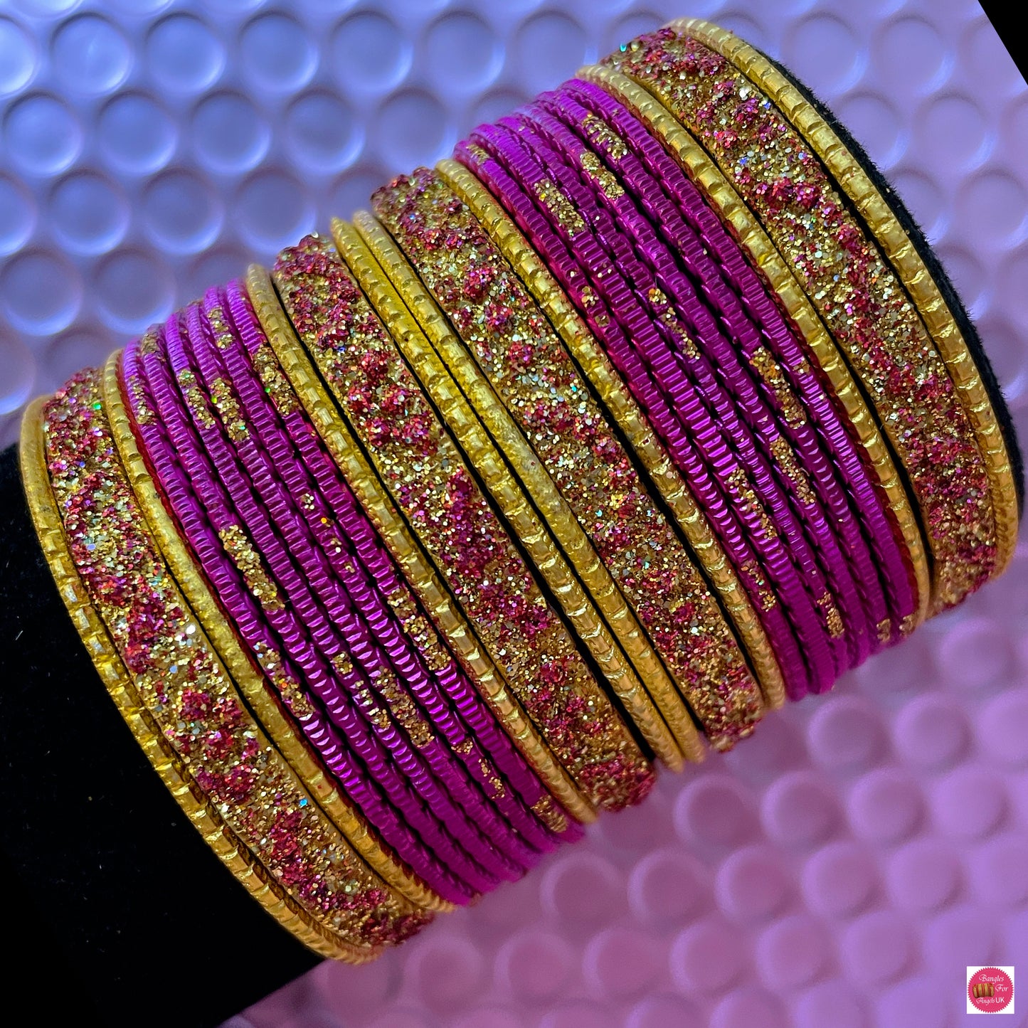 Hot Pink Metal Bangles Set