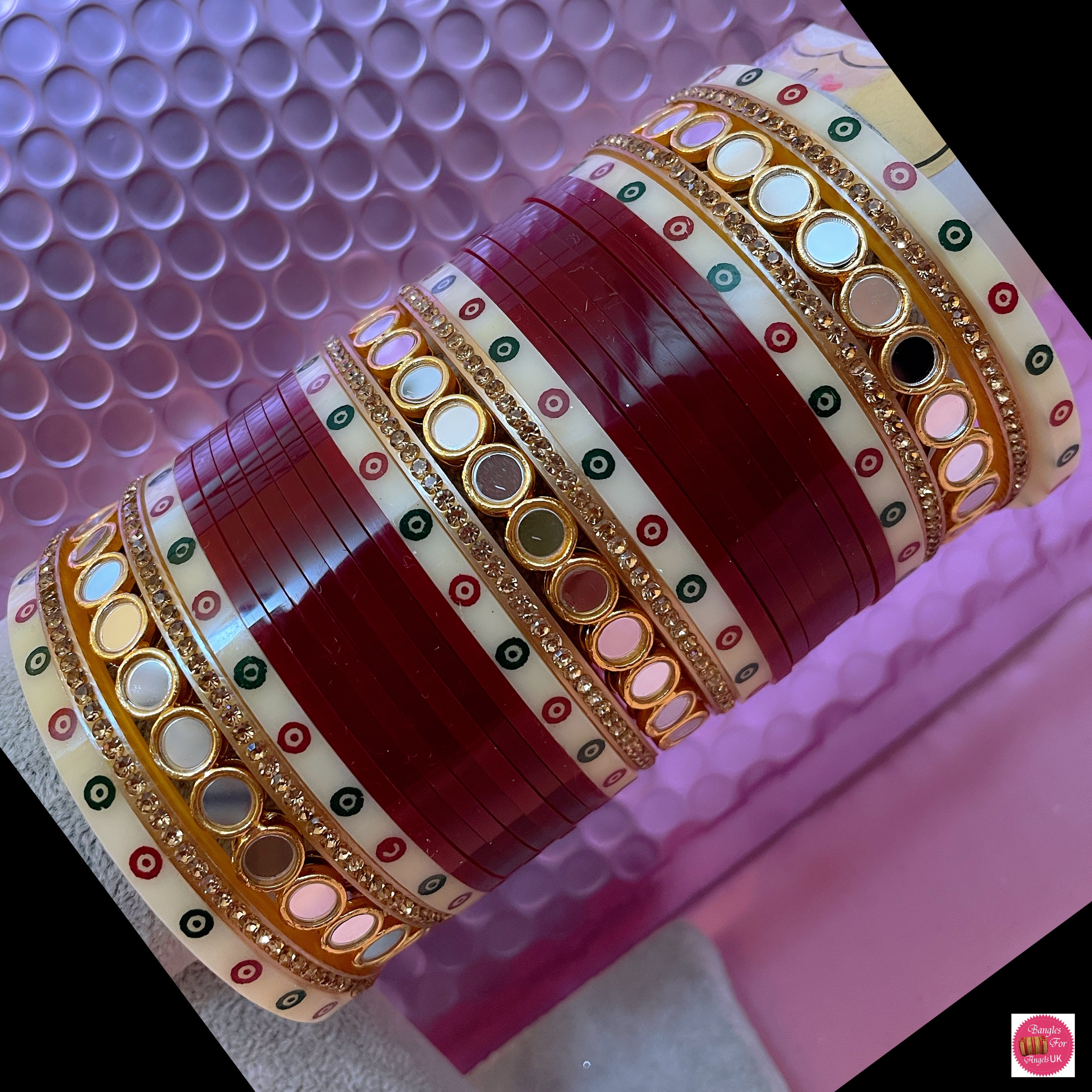 Punjabi chura maroon Clearance