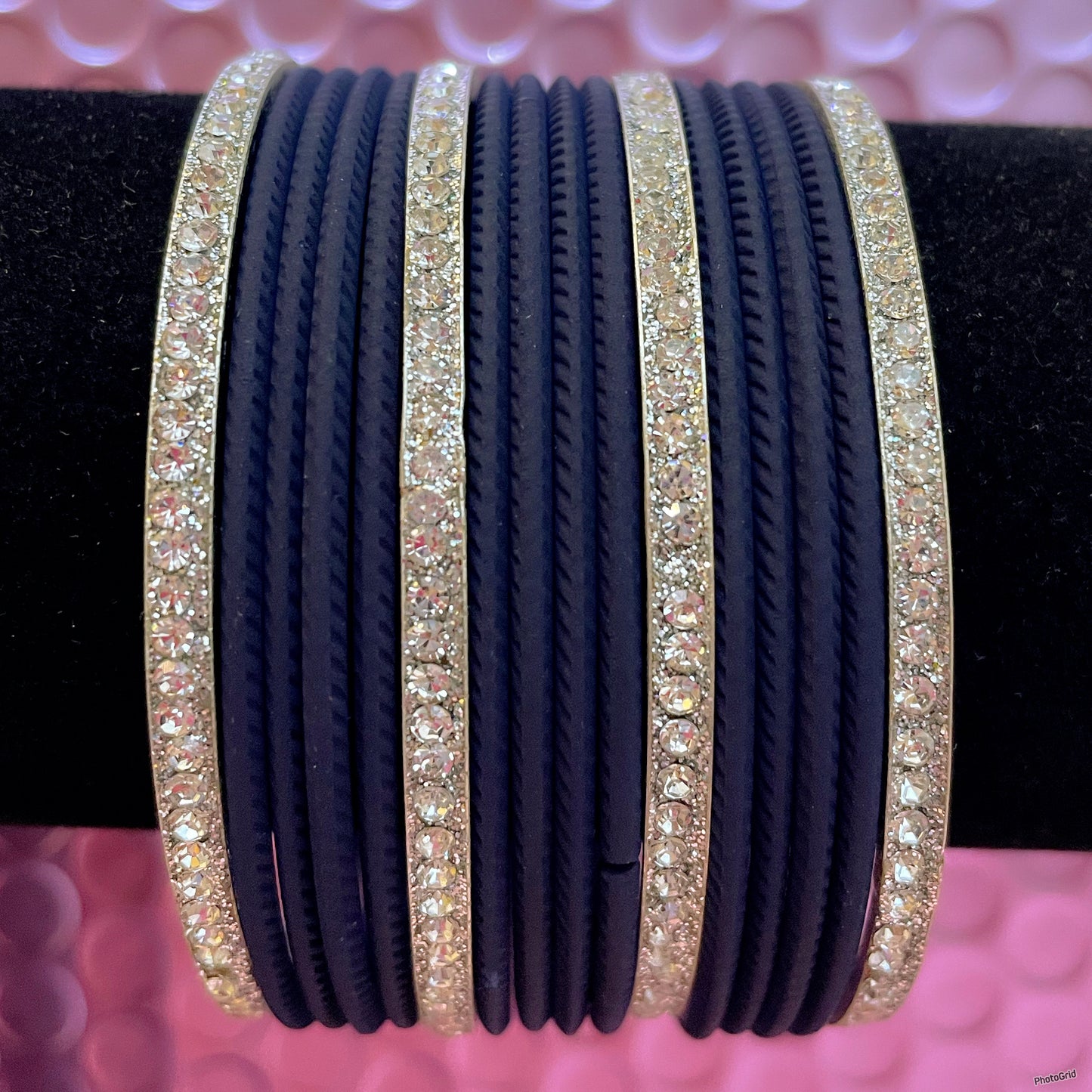 Various Colour Silver Metal Bangles Sets