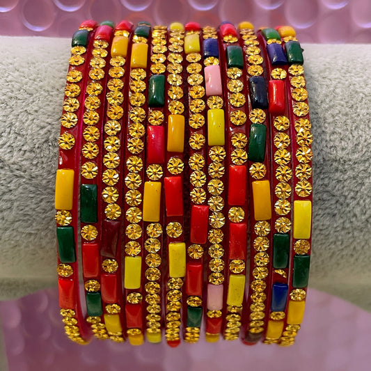 Multicoloured Glass Bangles- Size 2.4/2.6/2.8
