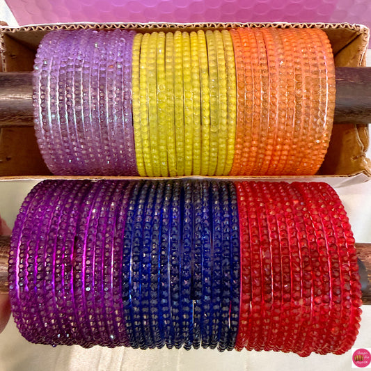 Drop Glass Bangles Combo- Size 2.8
