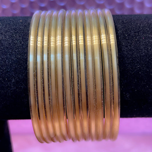 Plain Golden Glass Bangles