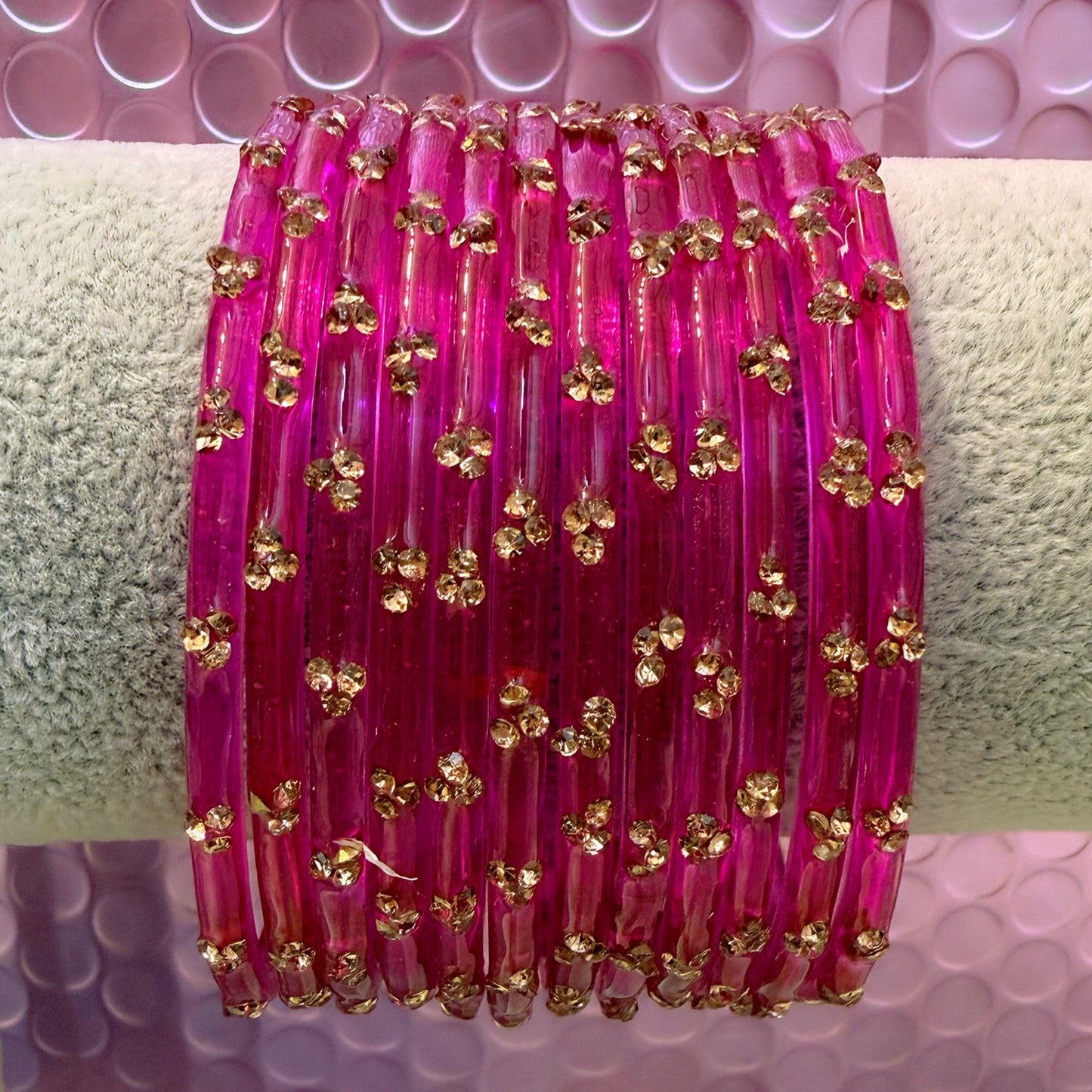 Zirconia Glass Bangles in various Colours- Size 2.6/2.8