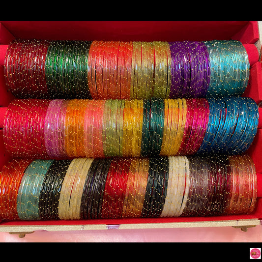 Rain Drop Glass Bangles- Various Colours in size 2.6/2.8