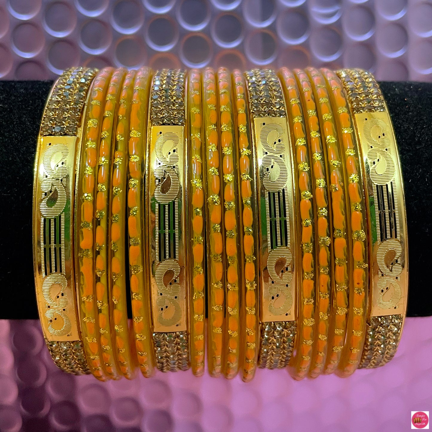 Gold Glass Bangles Sets