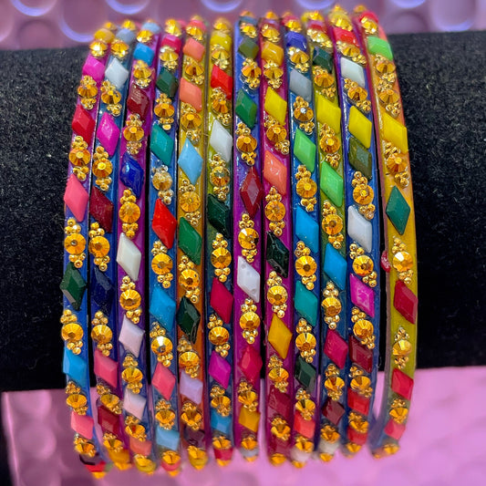 Multicoloured Glass Bangles