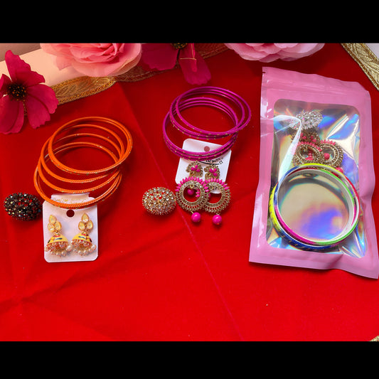 Assorted Earings/Bangles & Finger Ring Gifting Combo Bag