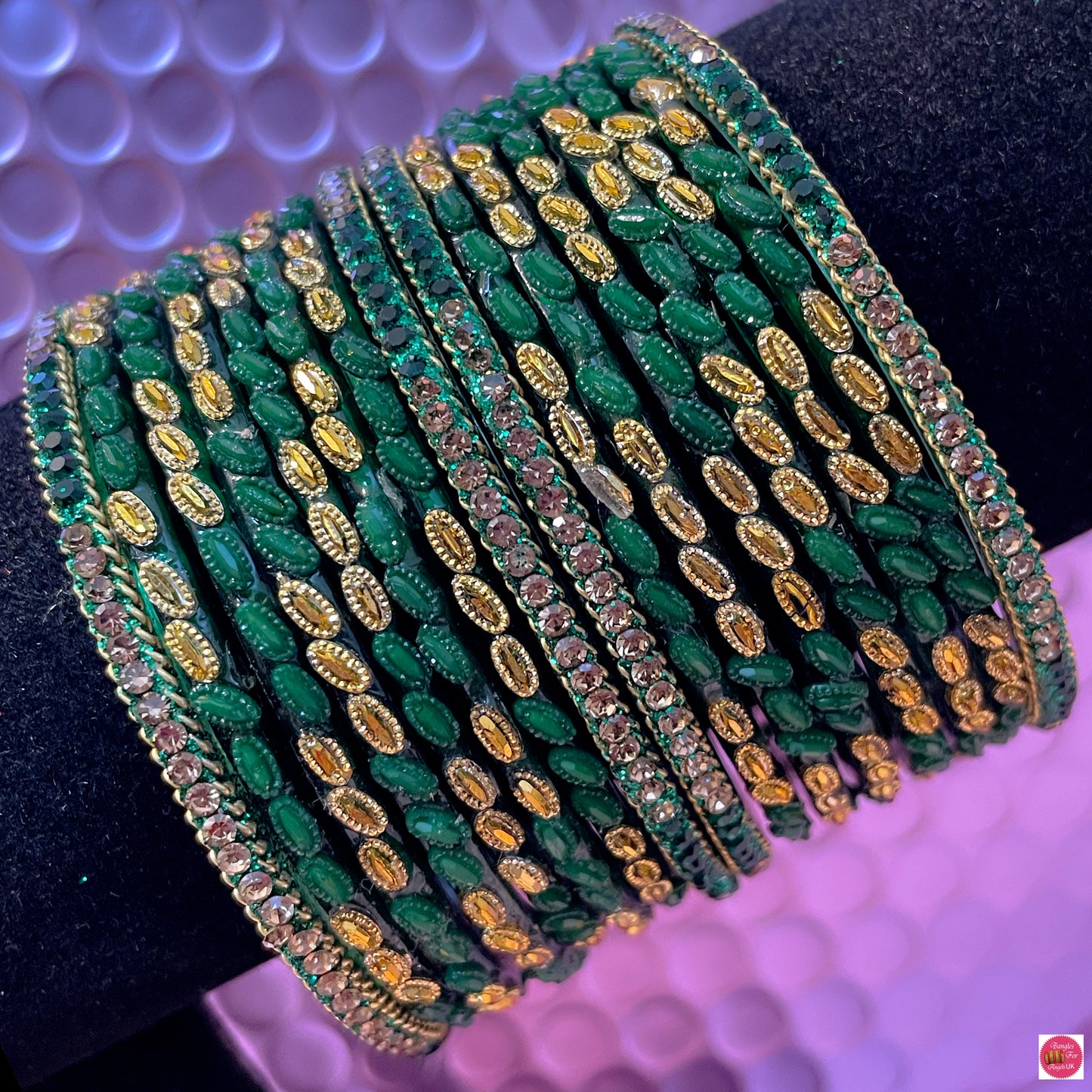 Pure Green Glass Bangles Set