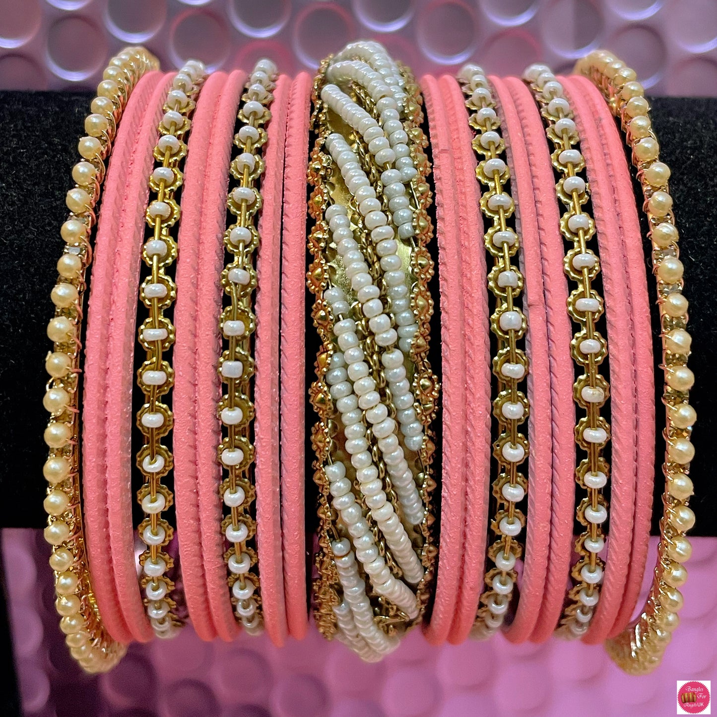 Pearl Metal Bangles Sets- Various Colours