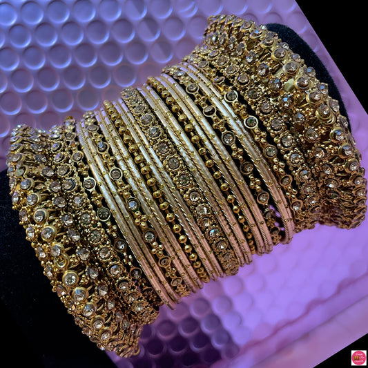 Antique Gold Metal Bangles Set