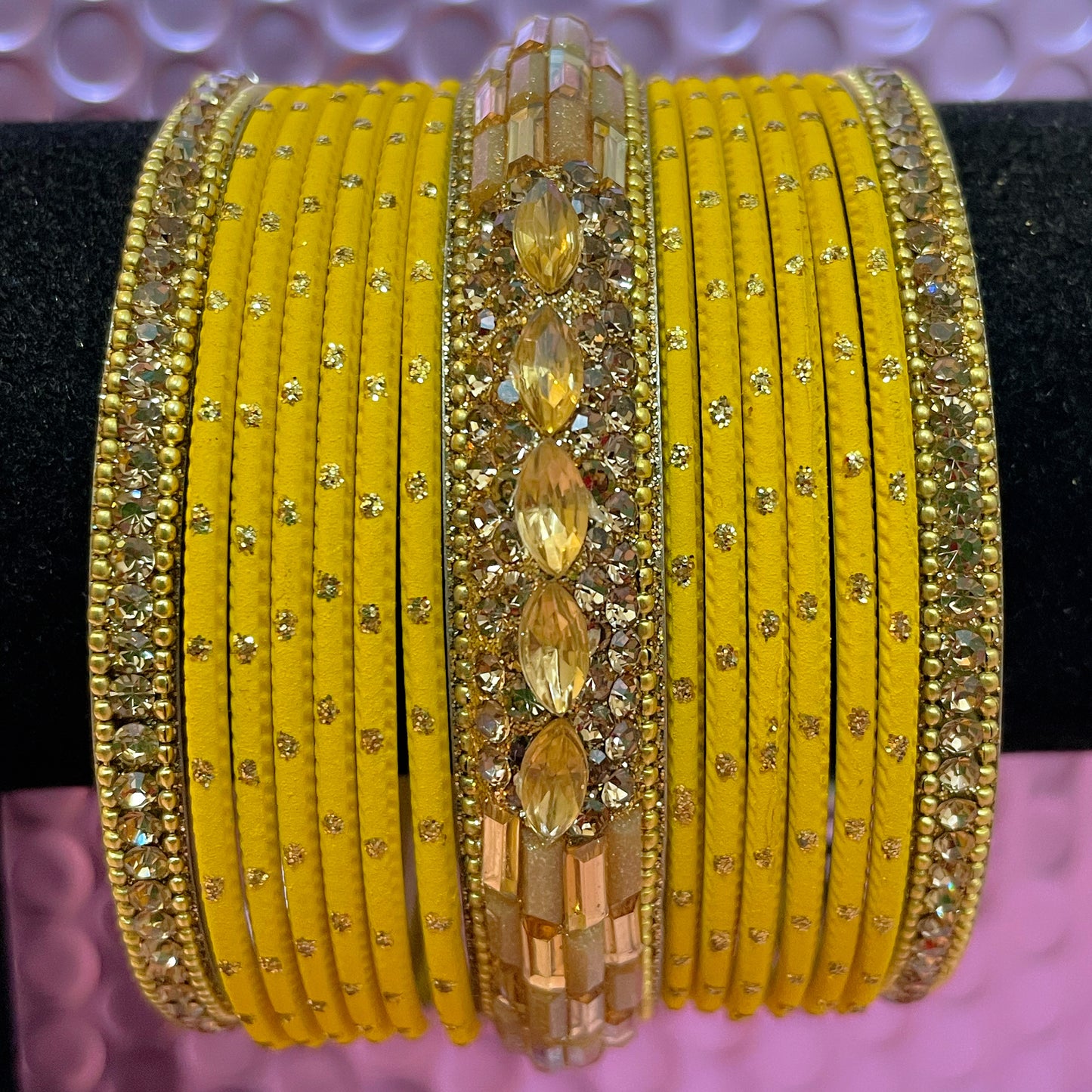 Gold Metal Bangles Sets Various Colours- Size 2.12