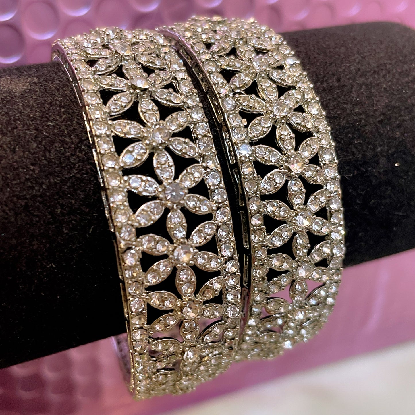 Silver Kundan Metal Karas