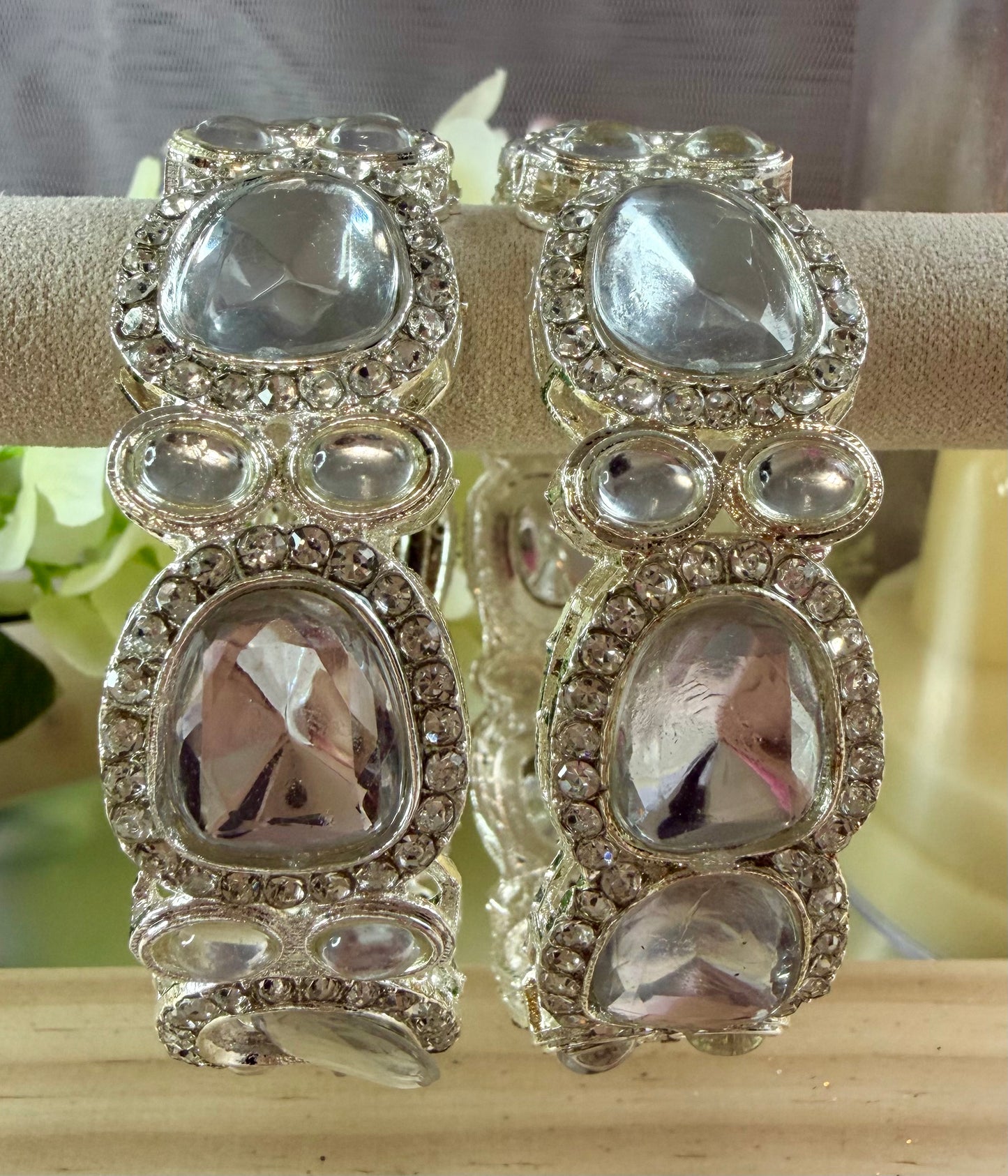 Silver Kundan Metal Karas