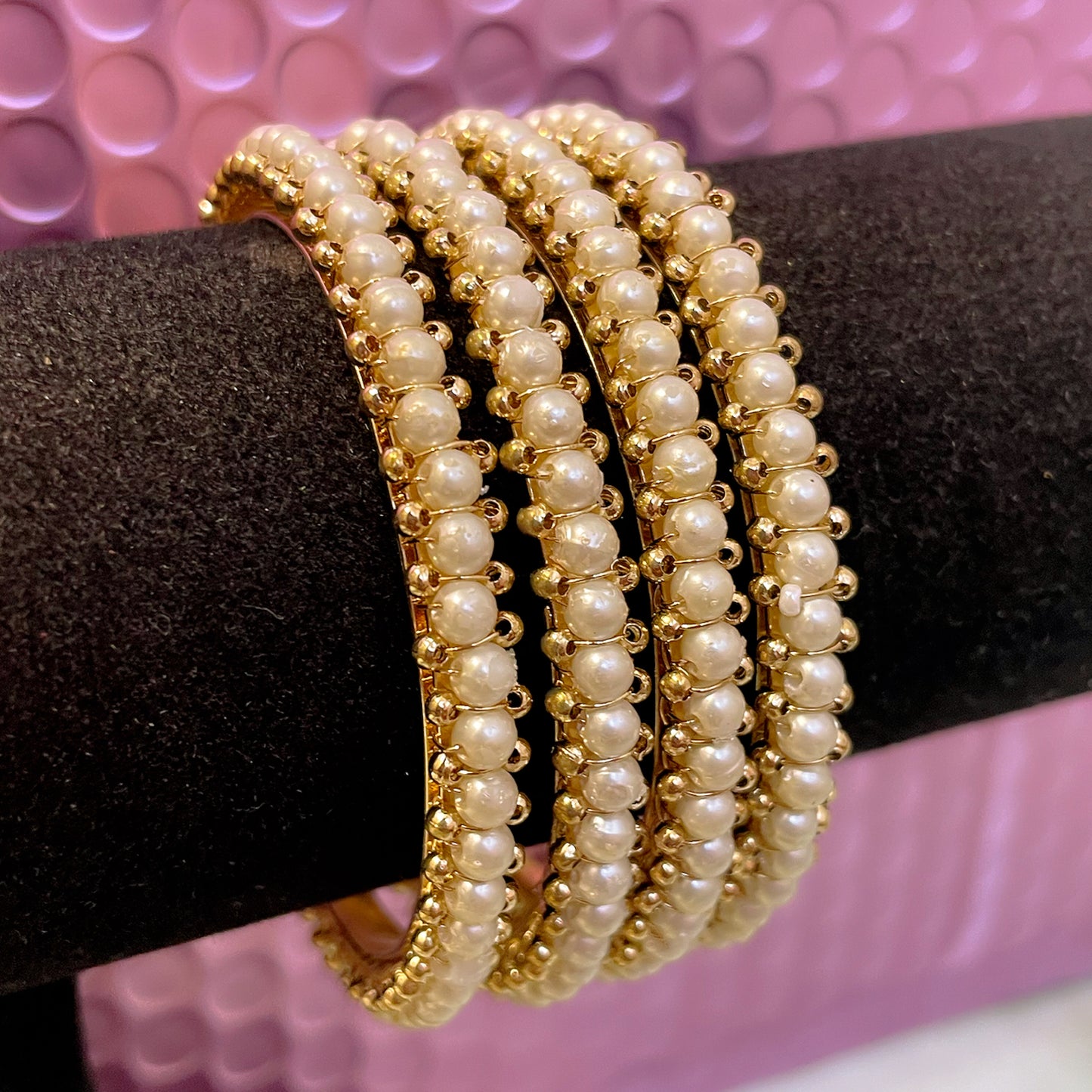 Gold Pearl Metal Karas