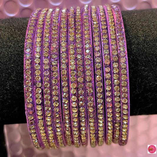 Purple Zirconia Glass Bangles- Size 2.4/2.6