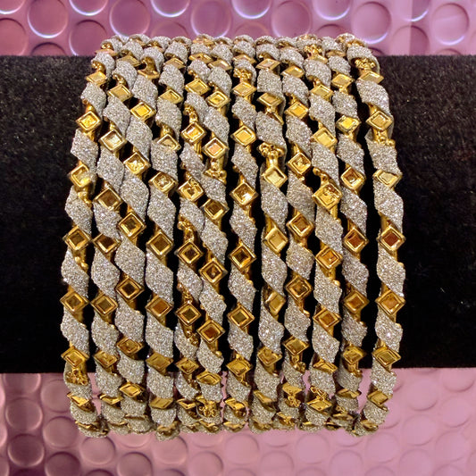Gold Stone Metal Bangles Set