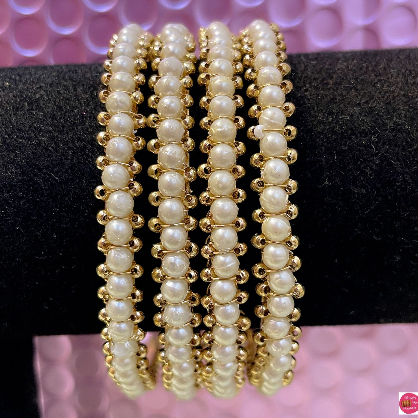 Gold Pearl Metal Karas