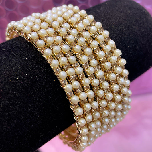 Gold Pearl Metal Karas