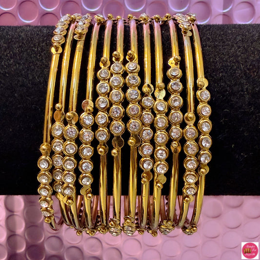 Gold Stone Metal Bangles