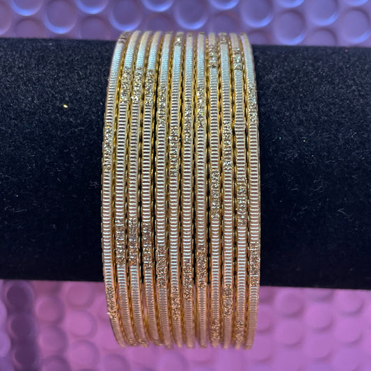 Gold Metal Bangles Set- Size 2.6/2.8