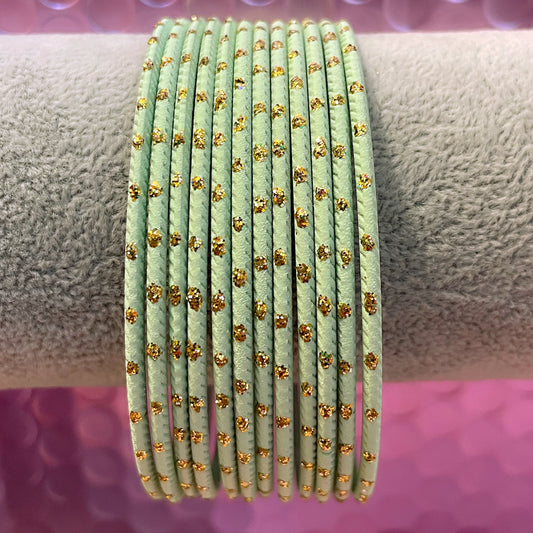 Mint Green Metal Bangles- Size 2.12