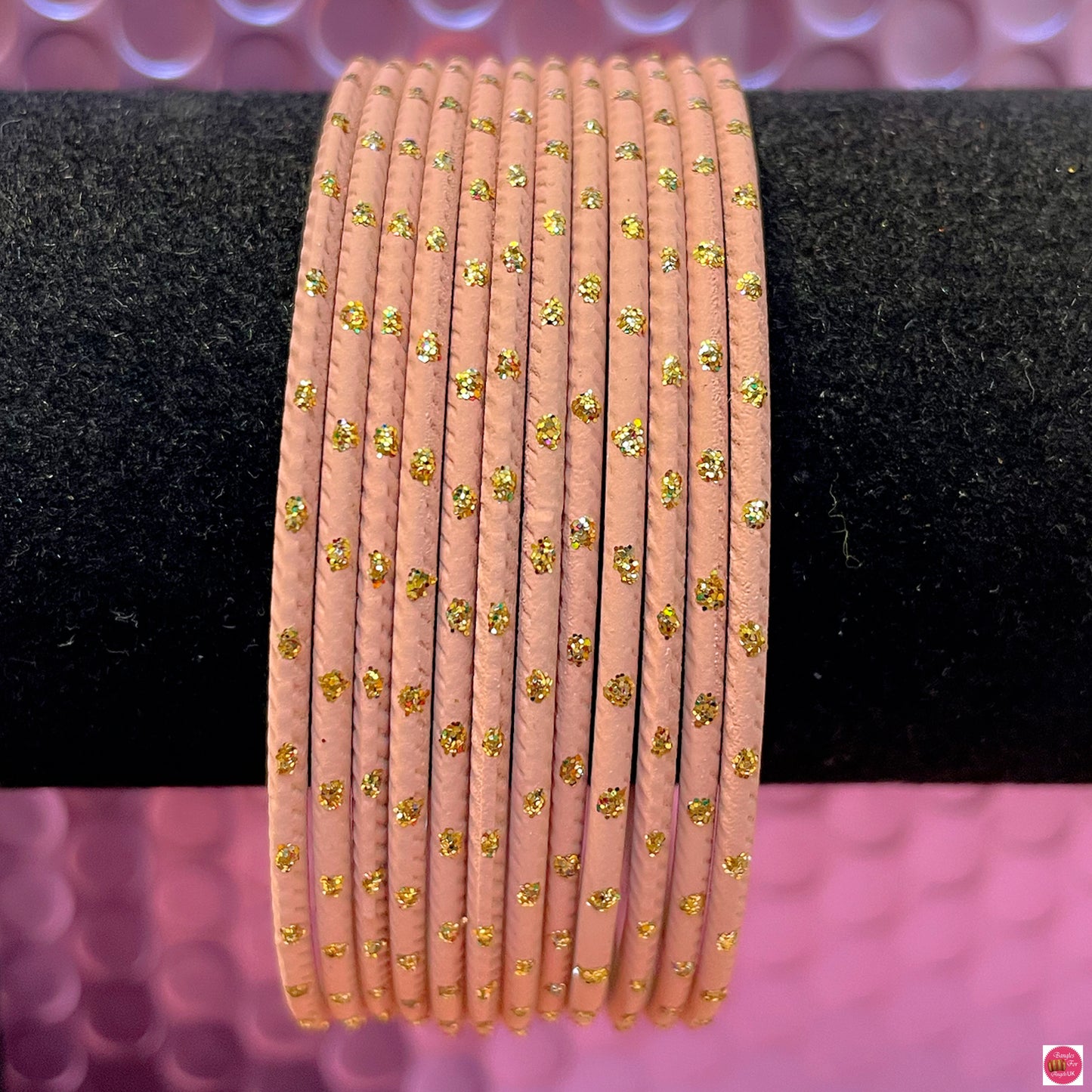 Light Peach Metal Bangles- Size 2.12