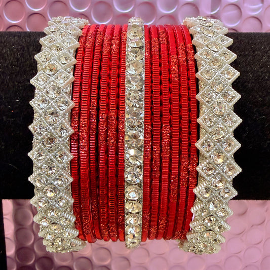 Silver Metal Bangles Sets in various colors
