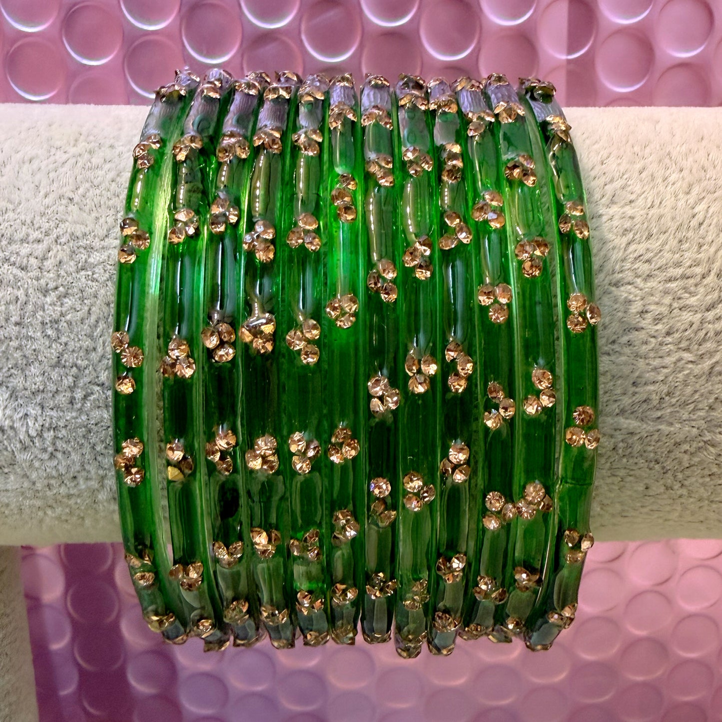 Zirconia Glass Bangles in various Colours- Size 2.6/2.8