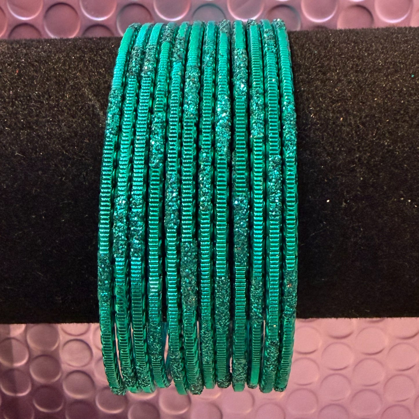 Teal Metal Bangles