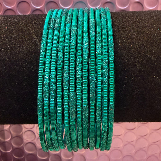 Teal Metal Bangles