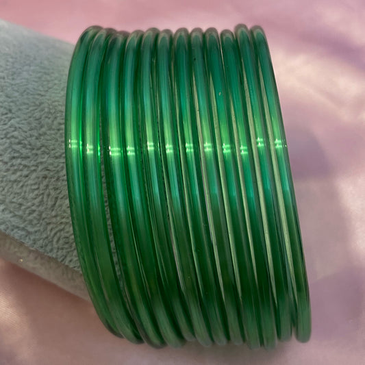 Mint/Pista Plain Glass Bangles- Size 2.6