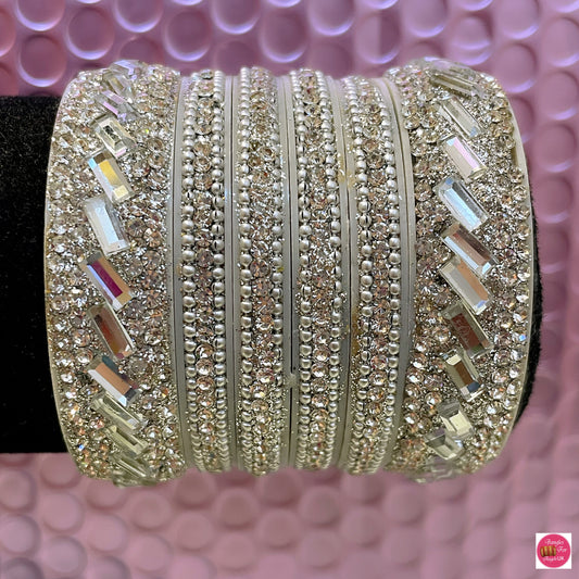 Silver Bangles Set- Size 2.4/2.6/2.8