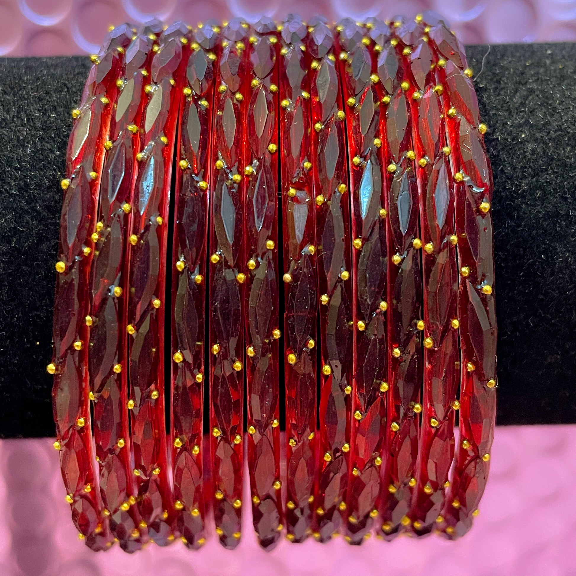 Rain Drop Glass Bangles- Various Colours in size - Main Image