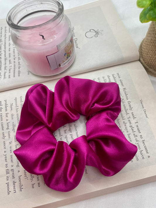 Magenta Silk Scrunchie