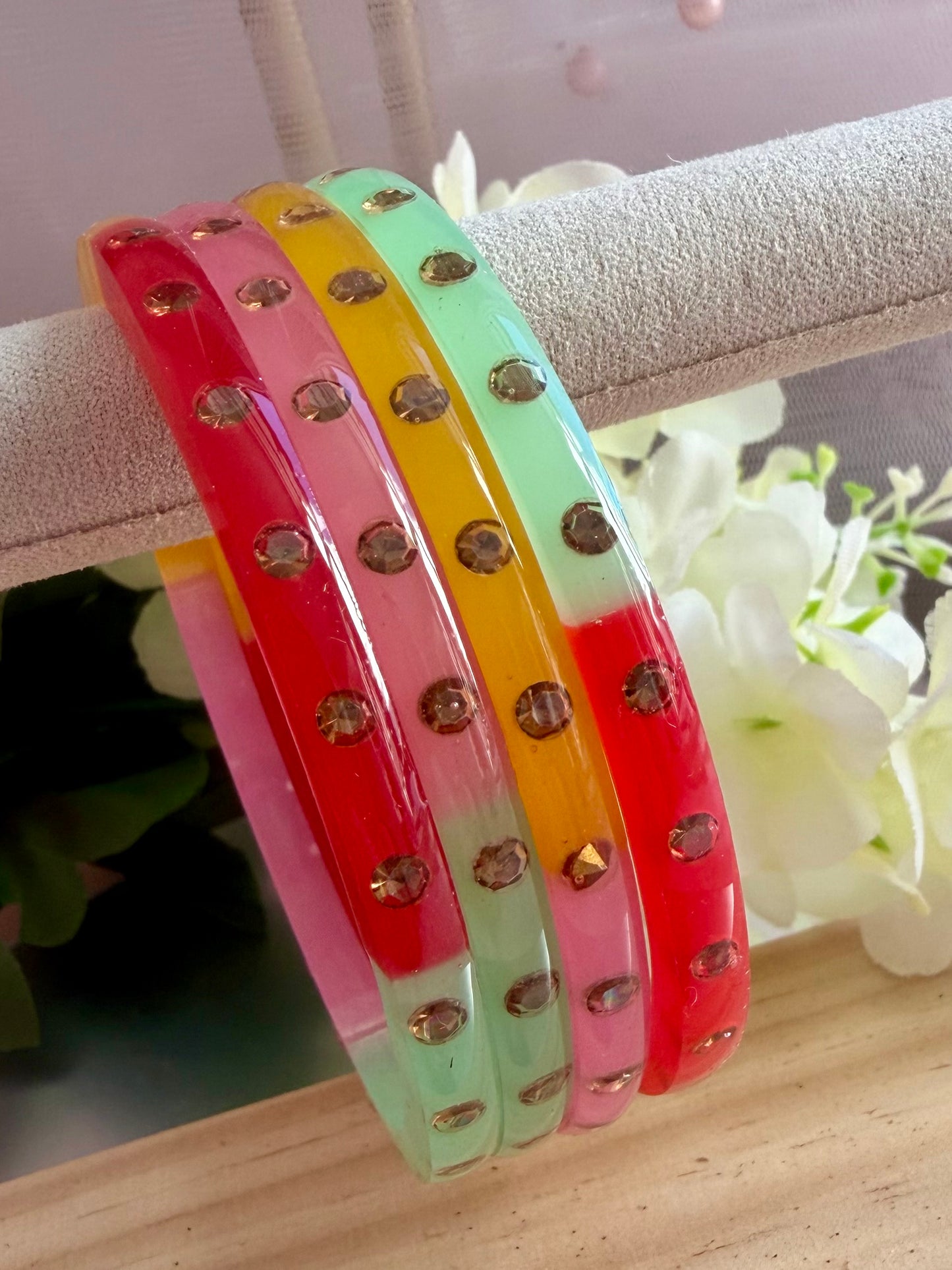 Multicoloured Acrylic Bangles
