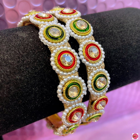 Multicoloured Pearl Metal Karas