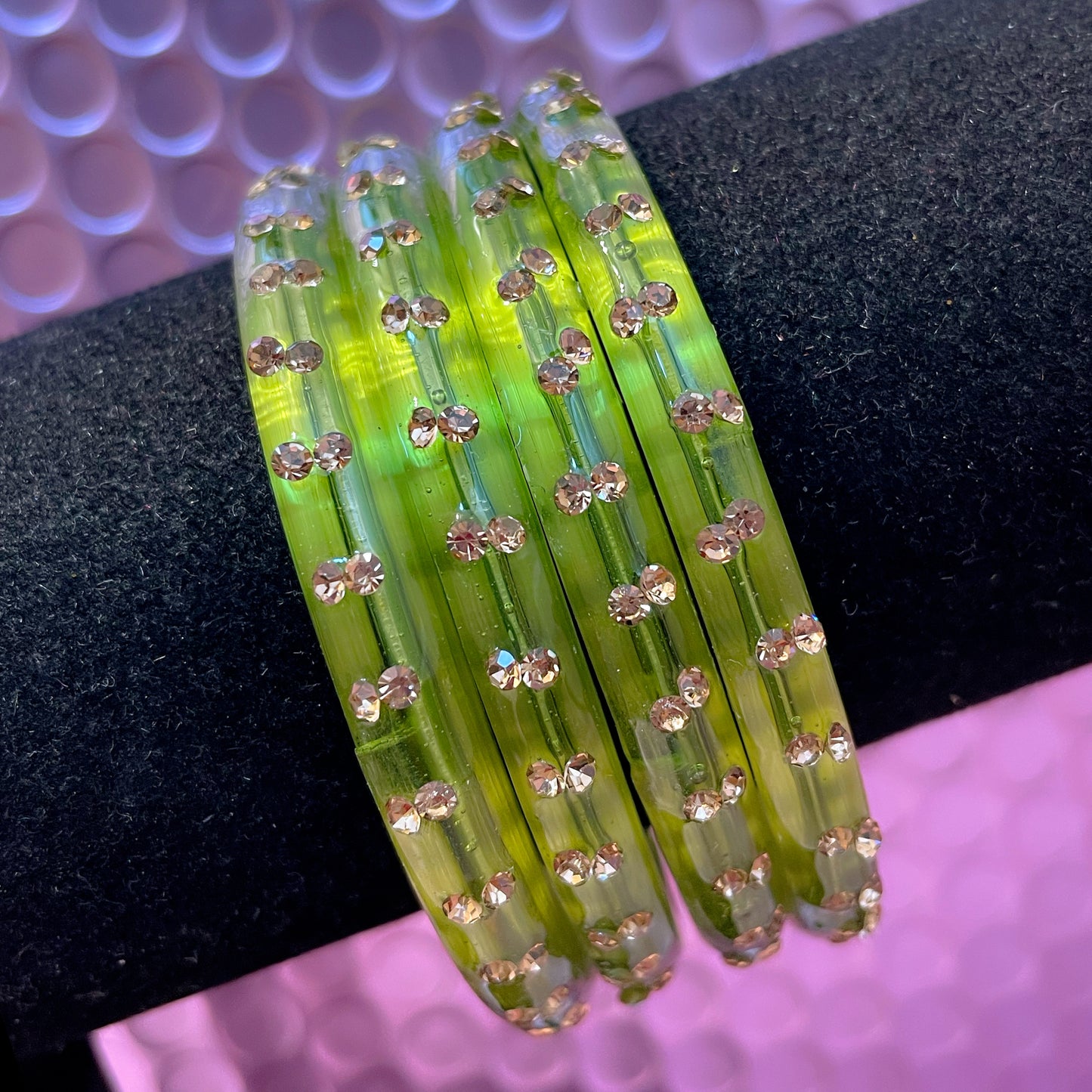 Designer Glass Bangles Karas- Size 2.4