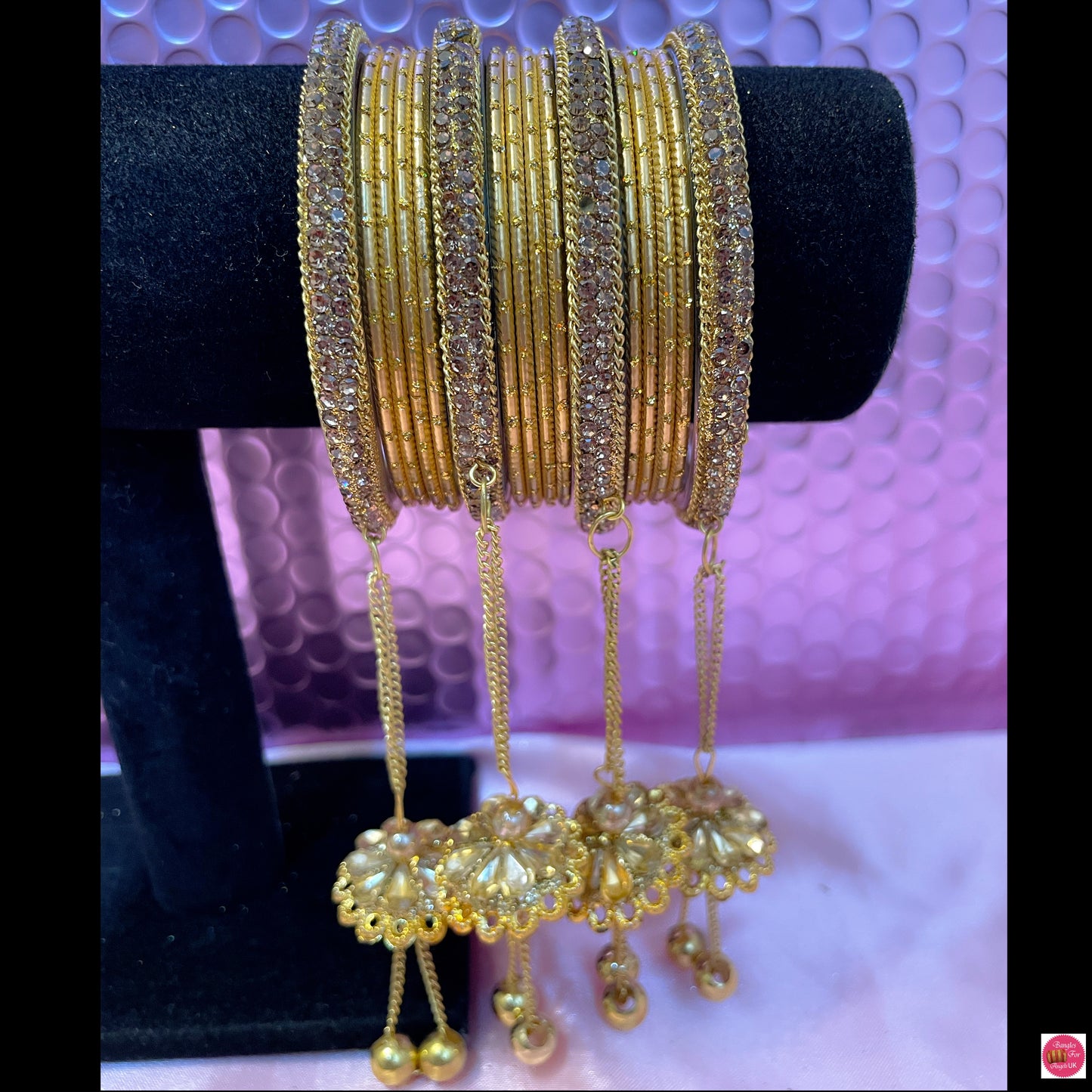 Gold Hanging Metal Bangles Set