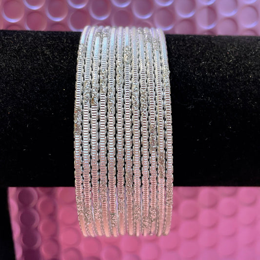 Silver Metal Bangles Set