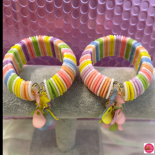 Pastel Multicoloured Kids Combo of 10 Open Bracelets