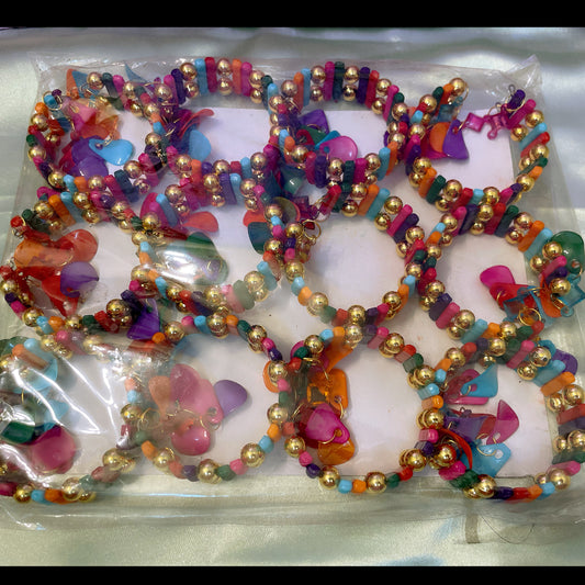 Multicoloured Kids Combo of 10 Open Bracelets