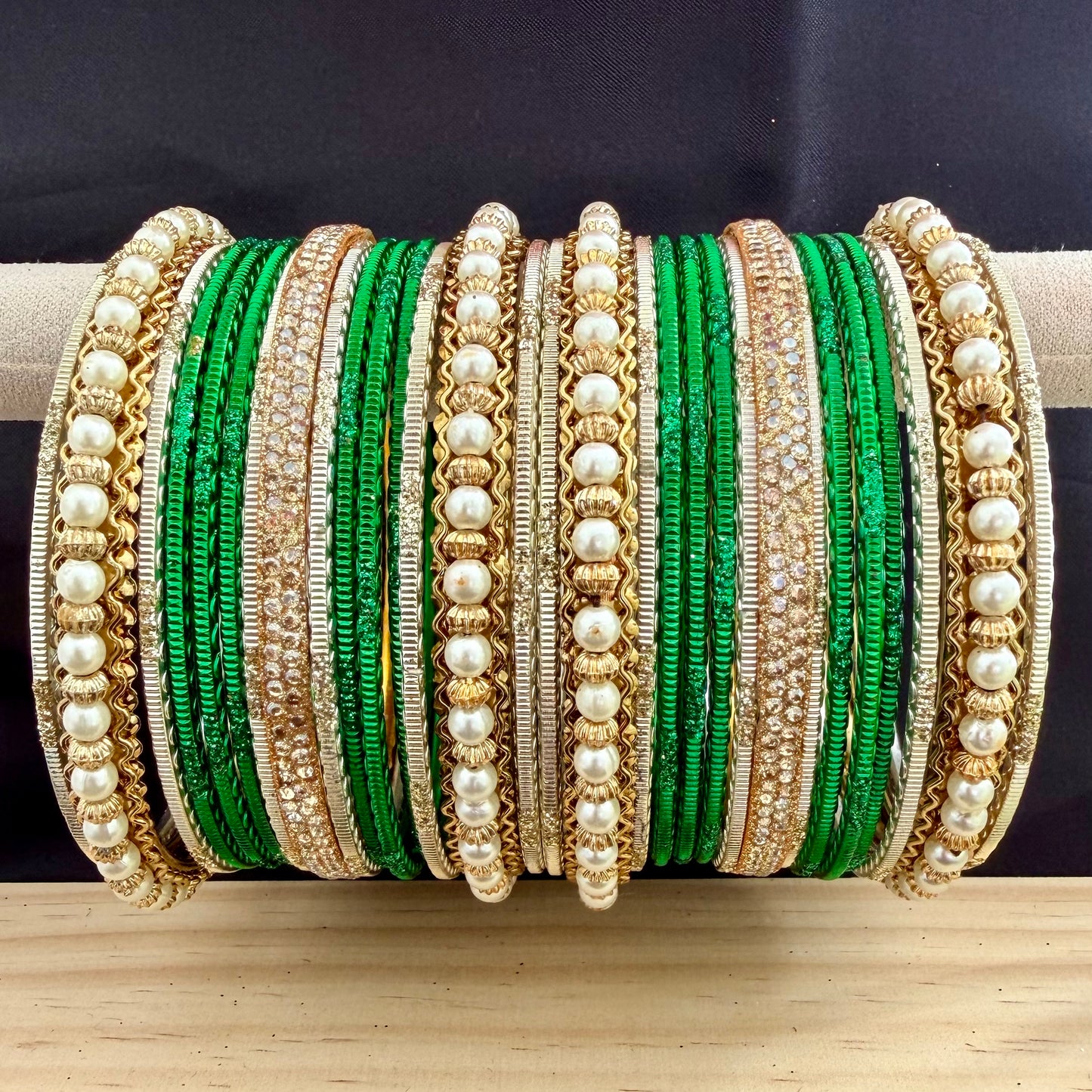 Pearl Metal Bangles Set in various colors