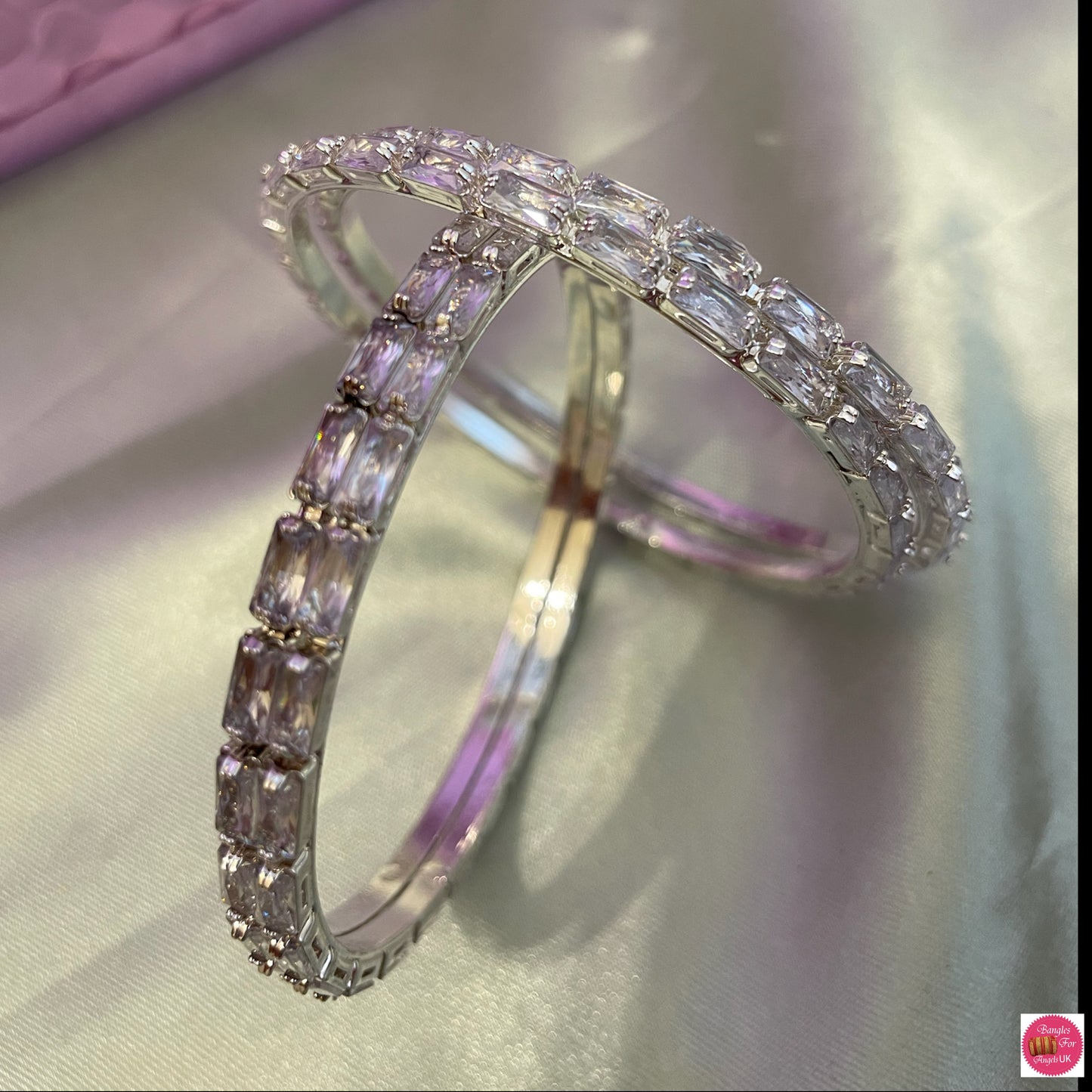 Silver American Diamond Bangles