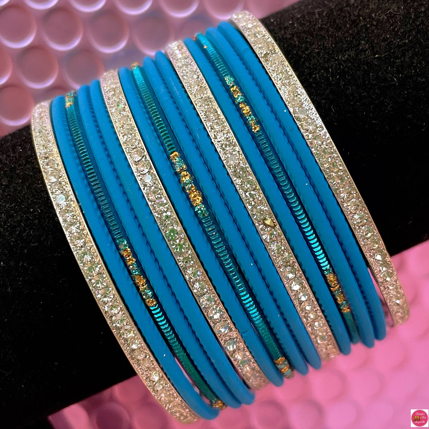 Zirconia Metal Bangles Sets- Various Colours