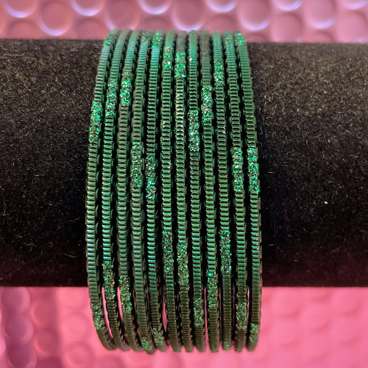 Deep Green Metal Bangles